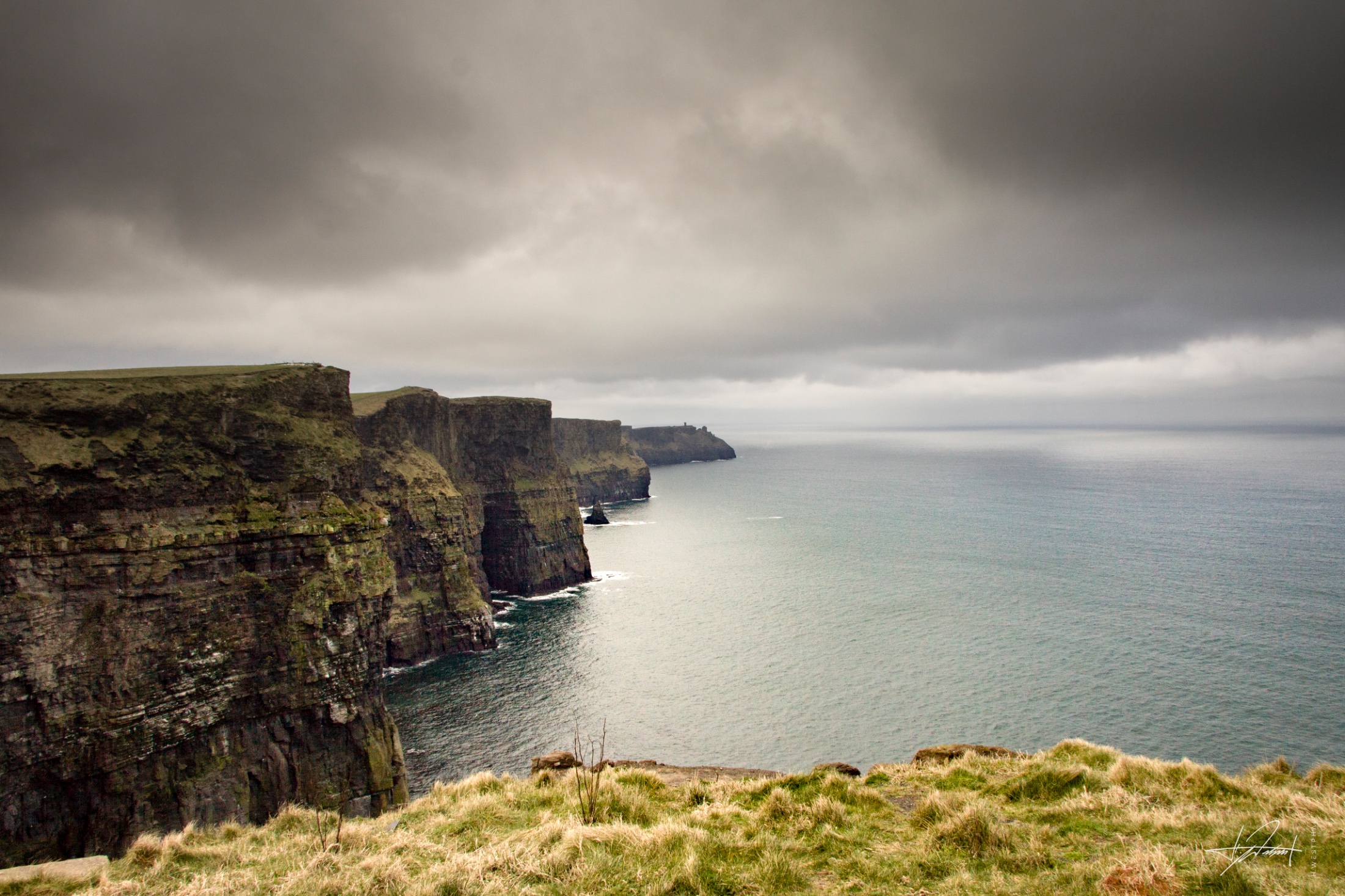 Cliffs of Moher under heavy cloud, Ireland